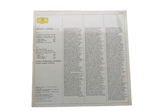 Joseph Haydn Symphonien Nr. 95 Und 96 London Philharmonic Orchestra Eugen Jochum - Picture 2 of 2