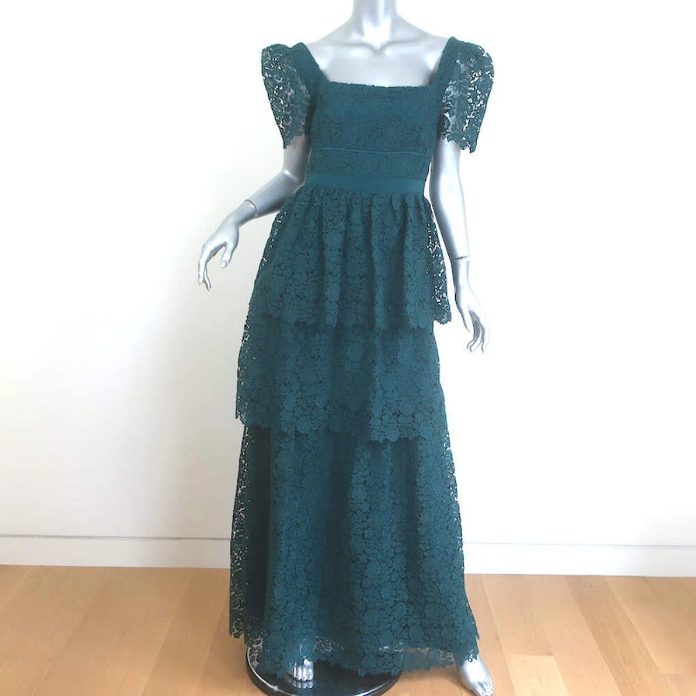 green emerald velvet dress Self-Portrait - Green Rhinestone Maxi Dress