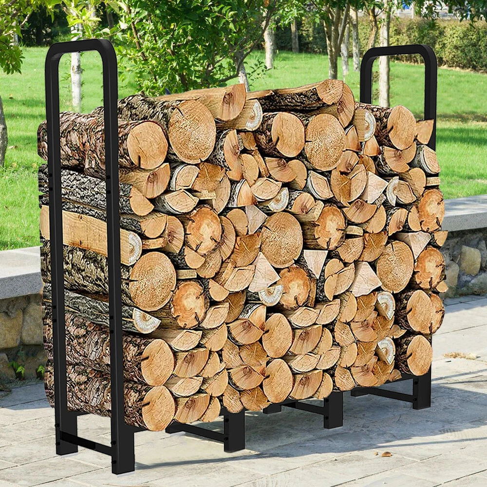 Indoor Outdoor High Firewood Rack Log Holder Upgraded Adjustable Storage  Stand | eBay