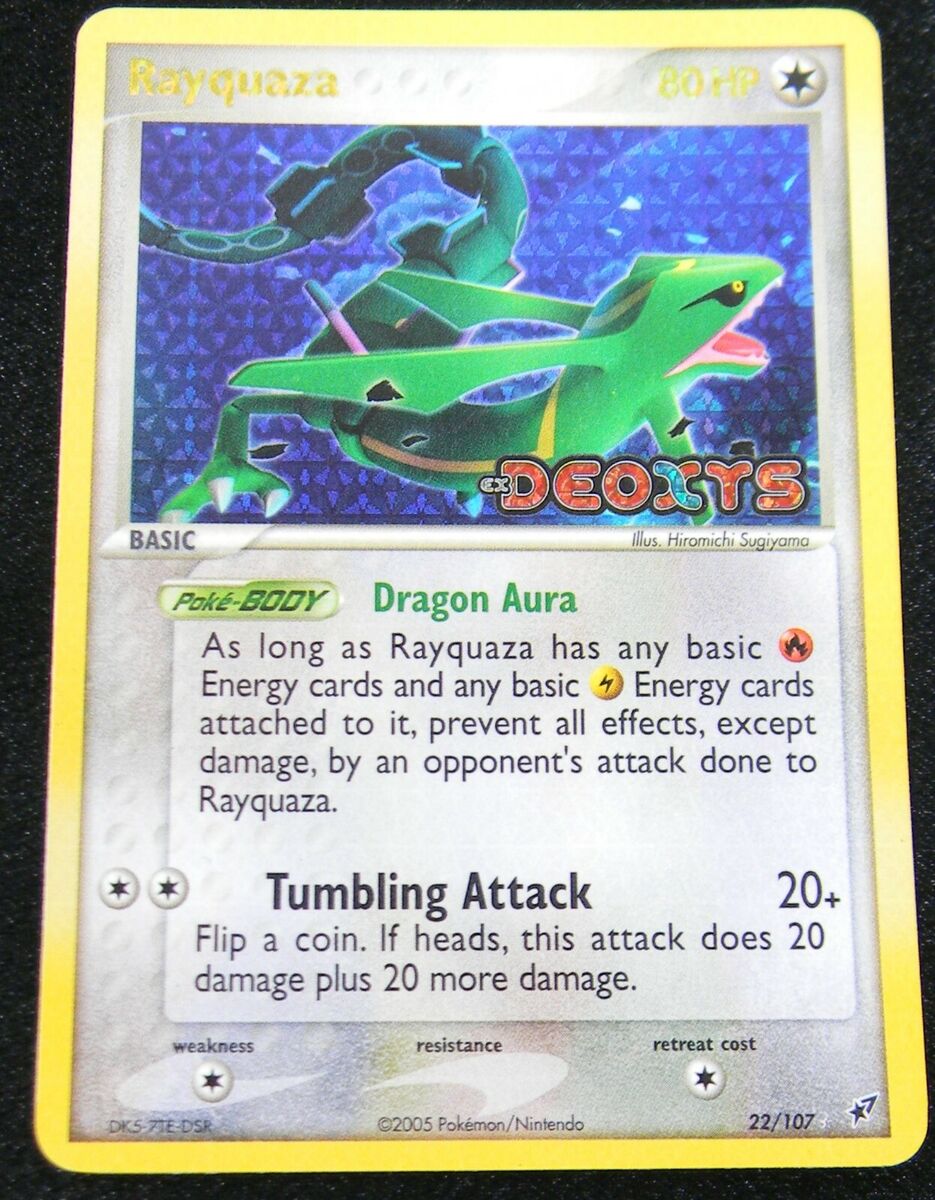Rayquaza Rare Reverse Holo ex Deoxys 2005 Pokemon Card 22 Rayquaza Rare Reverse Holo ex Deoxys 2005 Pokemon Card 22