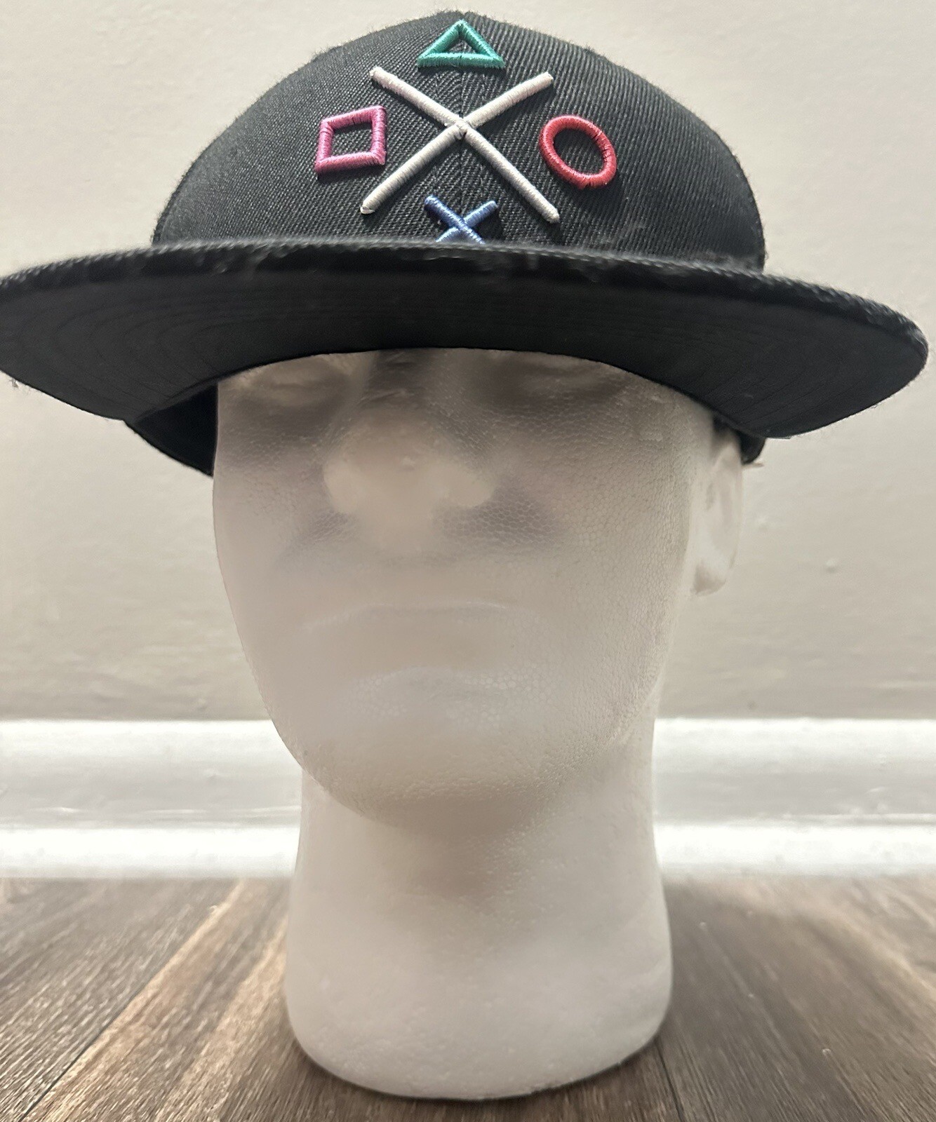 Sony Playstation Controller Buttons Men's Adjustable Flatbill Snapback Hat Cap image 2