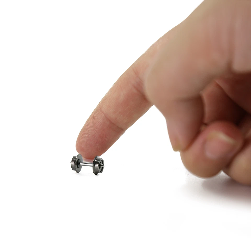 Evemodel N Scale Metal DC Wheel Sets Metal Axle for Fleischmann Trains HP11150 - Image 4 of 4