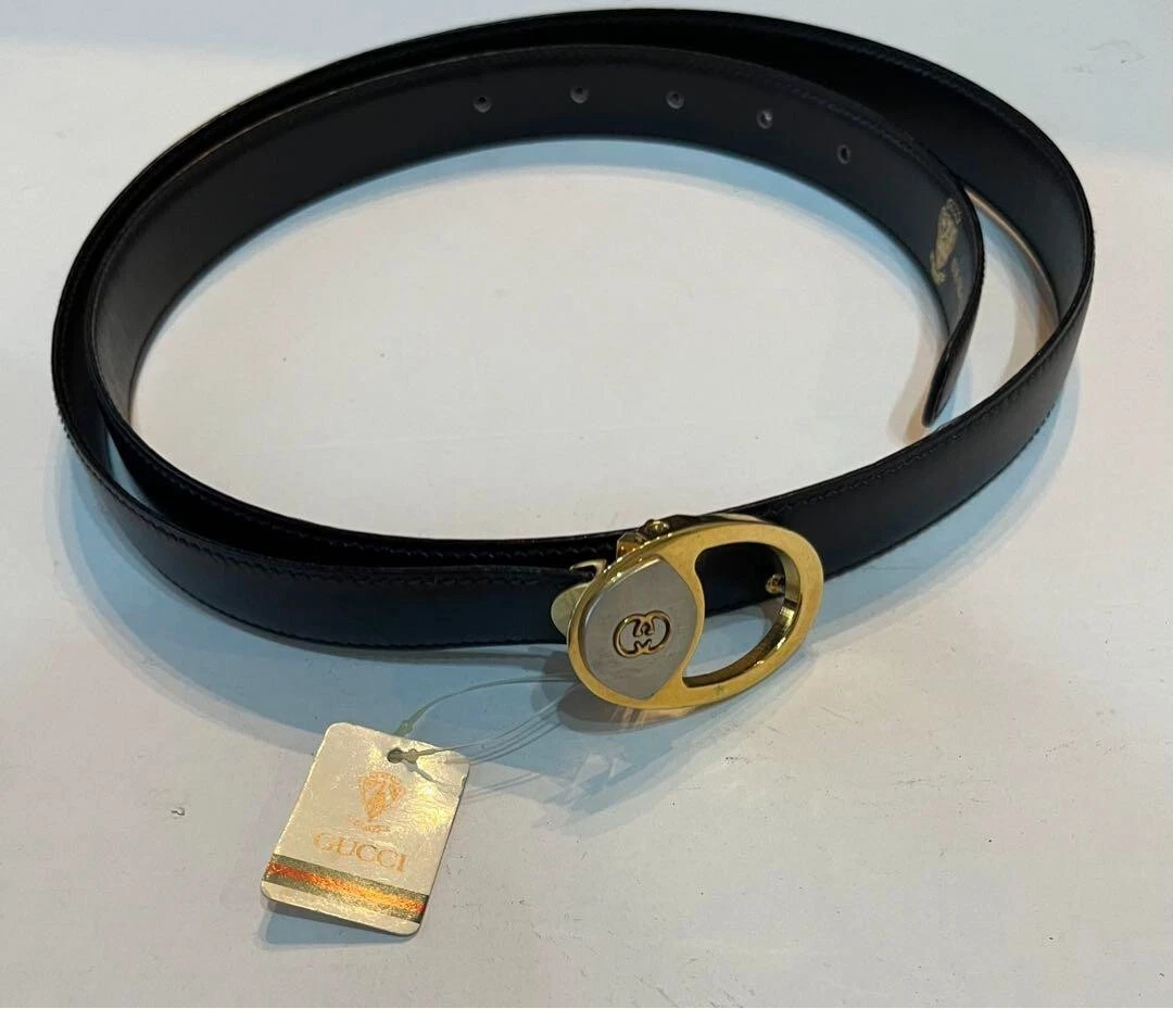 Gucci GG Logo Ceinture Vintage 98 Noir Logo Homme Mode Accessoires