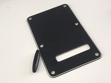 1 Aged Relic Genuine Fender Back Plate Tremolo Cover Black Strat USA Guitar Tip
