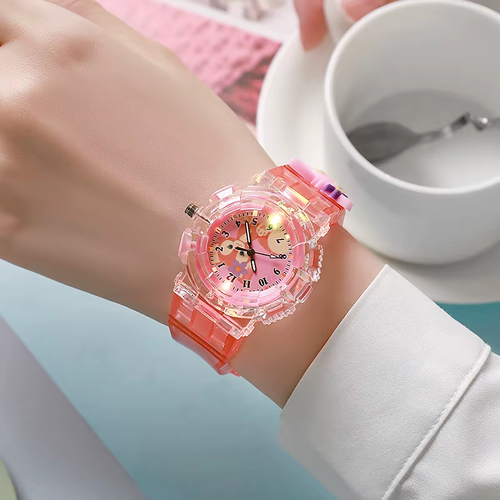 Orologio Sanrio Luminoso Luce LED - Hello Kitty, Kuromi, Risu, Cinnamoroll, ecc - Foto 11 di 21