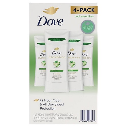 4 DOVE Advanced Care Cool essentials Antiperspirant Deodorant - 第 1/1 張圖片