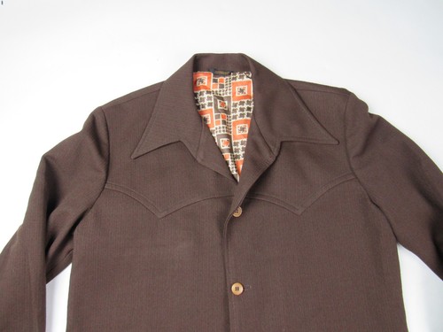 Vtg 1960's 70's Knit Polyester Western Leisure Jacket Sport Coat Blazer Sz 42 R - Picture 3 of 14