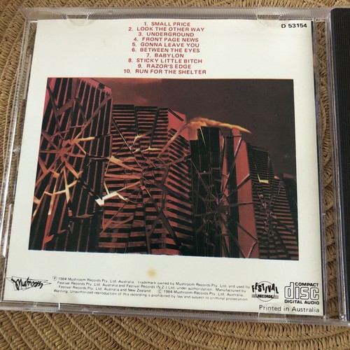 THE ANGELS – Two Minute Warning CD - Pre-Barcode - Mushroom FESTIVAL - Picture 3 of 4