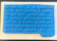 Rubber Stamp Two-Sided Birthday Definition And Birthday