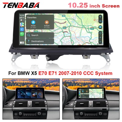 10.25'' Car Multimedia Screen Carplay Fit For BMW X5 E70 E71 2007-10 CCC System