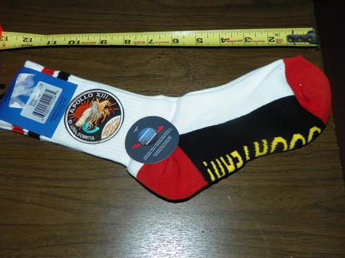 Apollo XIII Mission Space Themed Crew Socks - YOUTH -Size 1-5-- By OOOH YEAH-new - Picture 2 of 3