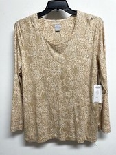 CHICO  S Touch Of Cool Opulent Python Long Sleeve Top / Shirt, Women  s Size 3, XL