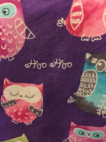 Scrub Star Womens Small Scrub Owl Purple Print Medical Nursing Uniform Top - Picture 3 of 6
