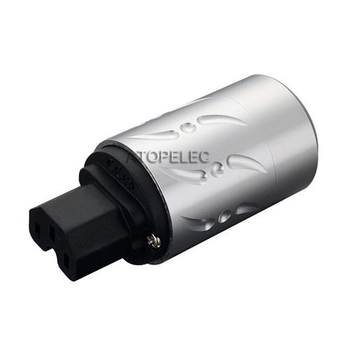 VIBORG Rhodium Plated Pure Red Copper Schuko EU Male / IEC Female Power Plug 502 - Picture 3 of 6