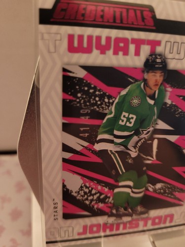 2023-24 Upper Deck Credentials /49 Wyatt Johnston Pink Parallel - Picture 2 of 3