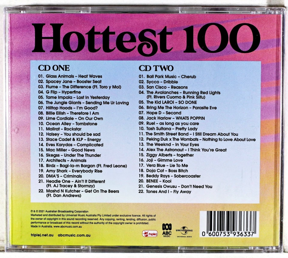Triple J's Hottest 100 Volume 28 2021 Brand New Sealed Rare Glass Animals Flume - image 2 of 3