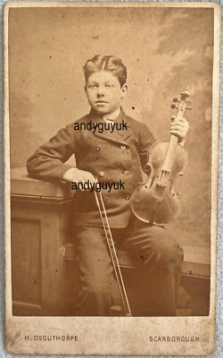 CDV JUNGE GEIGE GEIGER ANTIKES FOTO MUSIKINSTRUMENT SCARBOROUGH OSGUTHORPE