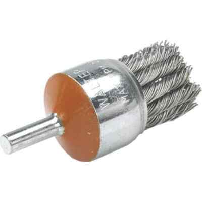 WALTER 13C020 End Brush, 1-1/8'' Dia, Steel, Knotted Wire 25,000 Max RPM