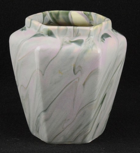 Weller Marbleized Vase Hexagon Shape (5" Tall) - Picture 6 of 8