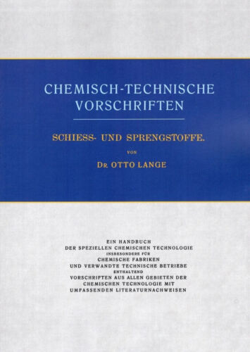 Sonderdruck  » Chemisch-Technischen Vorschriften « 1924 (Nachdruck) Buch - NEU!! - Picture 1 of 1