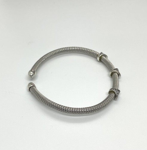 Bracciale Vintage Argento Sterling Rodiato Cubic Zirconia 7” 10,62g - Foto 4 di 11
