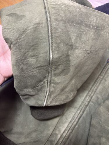 Chaqueta Bomber LL Bean Piel de Cordero Verde Años 90 De Colección Para Hombre Talla XL Alta Hecha en EE. UU. - Imagen 20 de 20