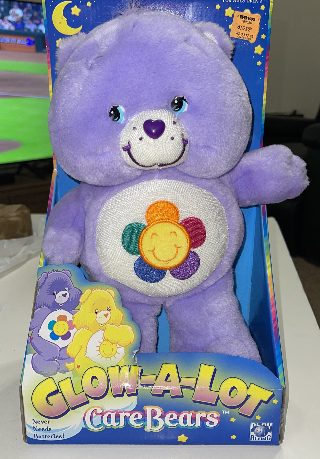 pink glow in the dark care bear