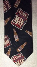 BUD LIGHT BEER MENS TIE BLACK WITH BUD LIGHT 3.75 X 58