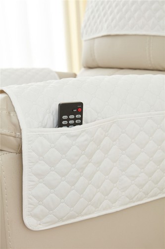 1Set Recliner Sofa Headrest Protector Sofa Armrest Headrest Cover With Pockets - Picture 20 of 32