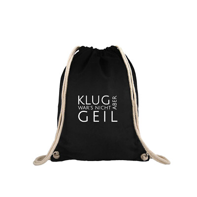Premium Turnbeutel Gymsack Sportbeutel Damen Herren Klug war´s
