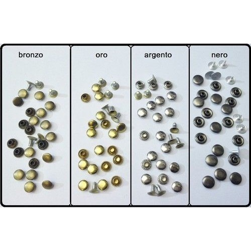 150pz Borchie sfuse piatte bronzo,oro, argento,nero *150pcs FLAT STUDS - Picture 1 of 1