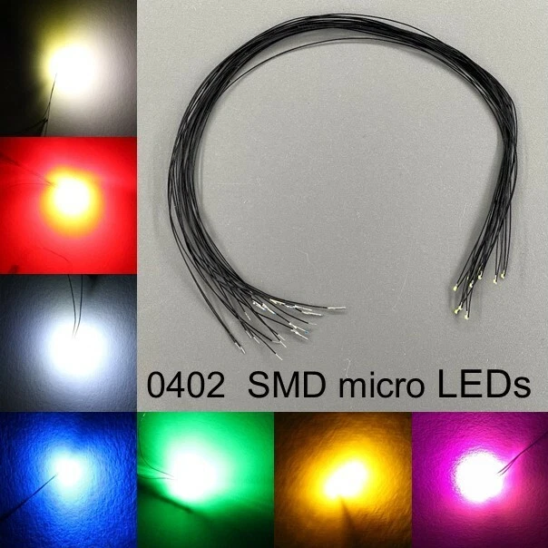 verkabelt 0402 micro SMD LEDs alle Farben Microlitze mini LED 0,5mm - Image 2 of 3