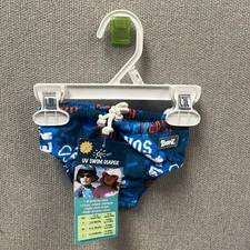 Diaper Swim, Blue Graffiti, 3-6 Months Baby BanZ UV NEW