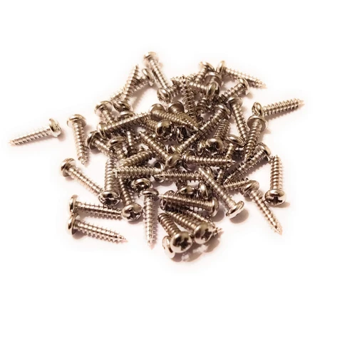 50 Pack Made In USA #2 X 3/8 inch Nickel Finish Phillips Tuner Screws for Guitar