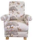 Kids Chair Animals Armchair Fryetts Tatton Animals Rabbits Stags Pheasants Beige