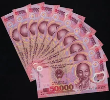 10 x 50,000 Vietnam Dong Banknote VND Consecutive Uncirculated Currency + COA