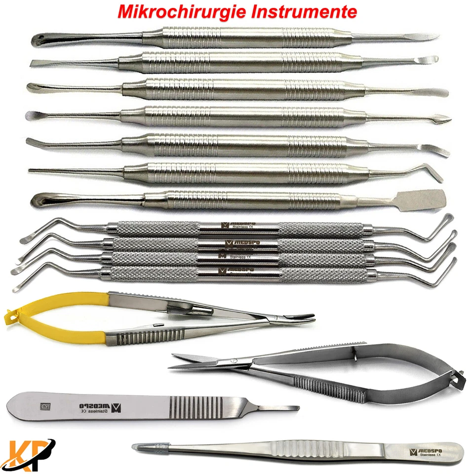 Zahnärztliche Mikrochirurgie Instrumente Nadelhalter Knochenkürette Lucas Schere - Bild 1 von 1