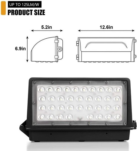 70 Watt Full Cut Off LED Wall Pack Light Outdoor 5000K ETL DLC Replac 200-300HID - Picture 2 of 19