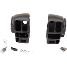 Drag Black 1 1/4" Handlebar Control Radio Cruise Switch Housing Kit Harley FL...