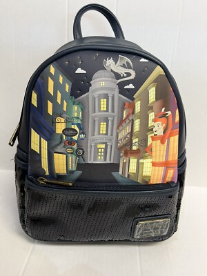 Loungefly Harry Potter DIAGON ALLEY SEQUIN Mini Backpack | eBay display picture 3