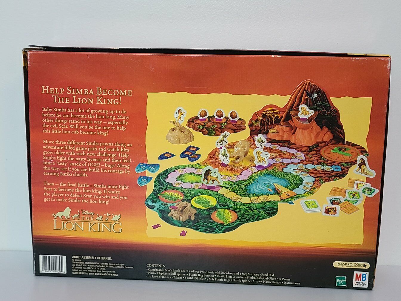 2003 The Lion King Adventure Game Milton Bradley Great Condition FREE SHIPPING