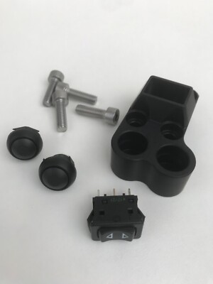 ISR 2 PUSH & 1 WIPPSCHALTER (1/0/1) (RECHTS) IN SCHWARZ ELOXIERT 1'' SCHIENEN