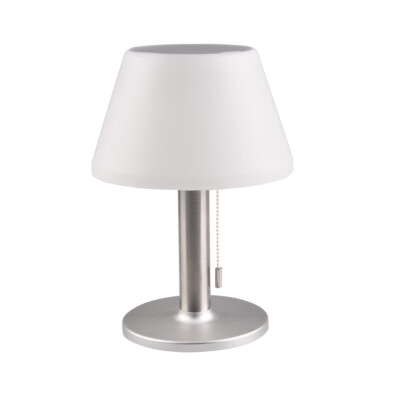Solar Tischlampe LED Kegel Viola mit Dämmerungssensor IP44 Polux