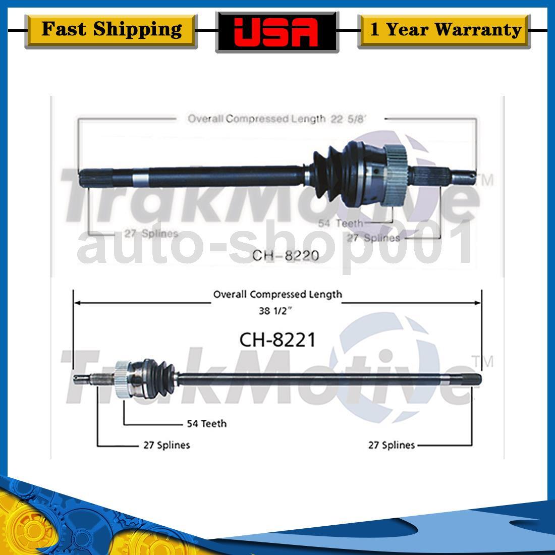 TrakMotive Front Driver Passenger Side CV Axle Joint For Jeep Cherokee 1984