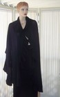 ST JOHN COLLECTION MARIE GRAY BLACK SANTANA KNIT LONG SHORT RUFFLE  SHAWL WRAP — photo 1