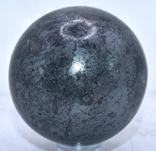 47mm Silverish Hematite w/ Inclusions Sphere Polished Natural Mineral India 1PC