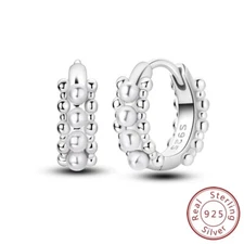 MULA S925 Sterling Silver Hoop Earrings Pearl Wave For Women Birthday Jewelry