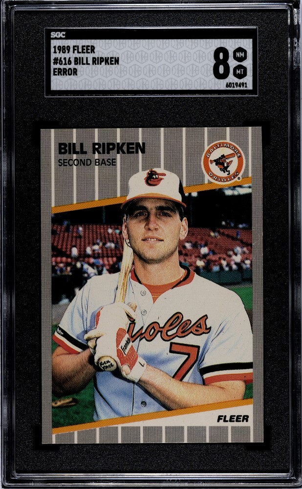 SGC 8 NM MINT Bill Billy Ripken 1989 Fleer #616 FF Face