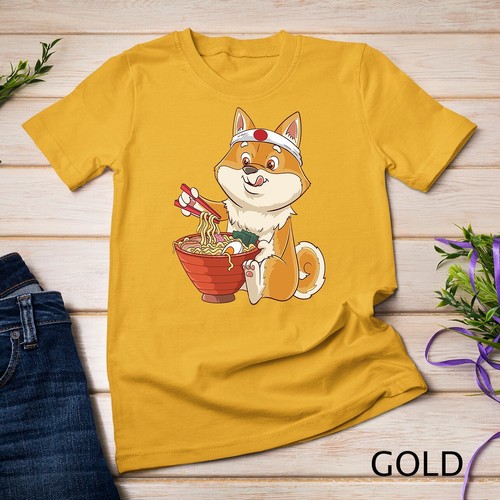 Camiseta unisex Ramen Shiba Inu para perro japonés sopa de fideos - Imagen 3 de 15