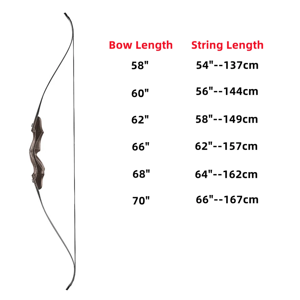 Recurve Bow Bowstring 12 Strands 58''-70'' Longbow Archery Hunting Bow String - Image 2 of 4
